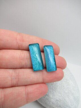 Handmade rectangle post earrings